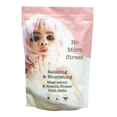 NO MORE STRESS PINK MAGNESIUM & ROSELLA FLOWER BATH SALTS 950G
