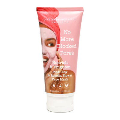 NO MORE BLOCKED PORES PINK CLAY & ROSELLA FLOWER FACE MASK 200MLS