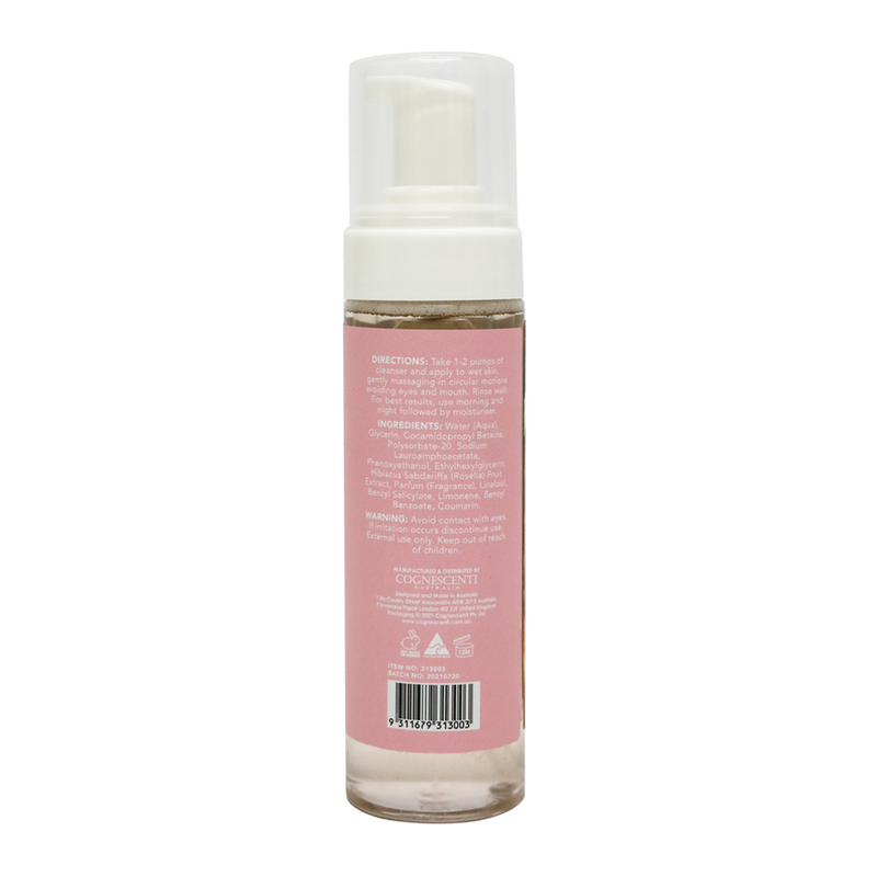 NO MORE BLOCKED PORES PINK CLAY & ROSELLA FLOWER FOAMING CLEANSER 200MLS